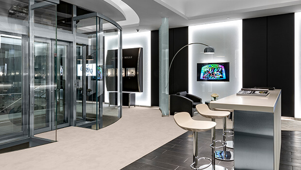 digital display in a Richard Mille store